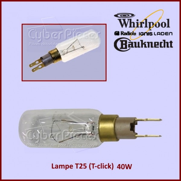 WHIRLPOOL 40W RÉFRIGÉRATEUR Congélateur T25 Click Ampoule Lampe Américain  40 W 2 EUR 21,71 - PicClick FR
