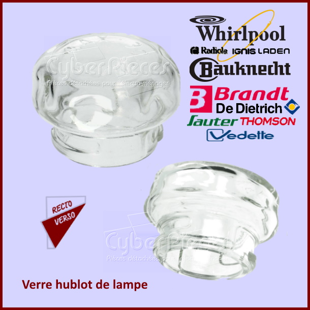 Verre hublot de lampe Whirlpool 481245028007