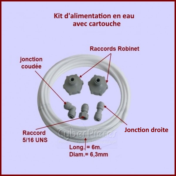 Tuyau d'alimentation d'eau + raccords 484000000134