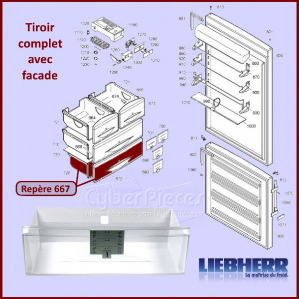 Tiroir complet Liebherr 9790137 CYB-355360