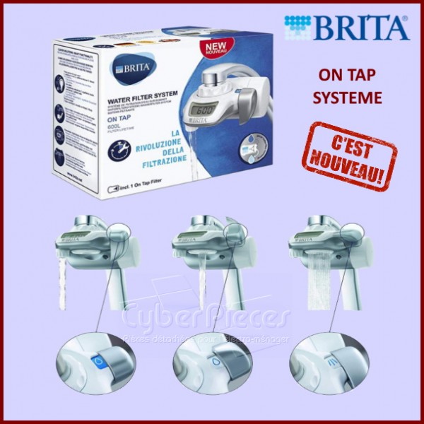 Filtre sur robinet on tap chromé BRITA