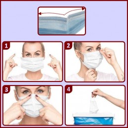 Lot de 10 Masques de protection 3 plis Bleu CYB-221054