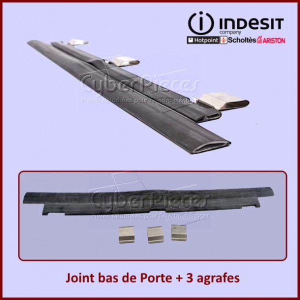 Joint bas de porte + 3 Agraphes Indesit C00056475 - Pièces lave-vai