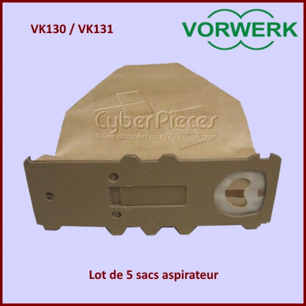 Lot de 6 sacs aspirateur VORWERK VK130 - VK131 CYB-228442