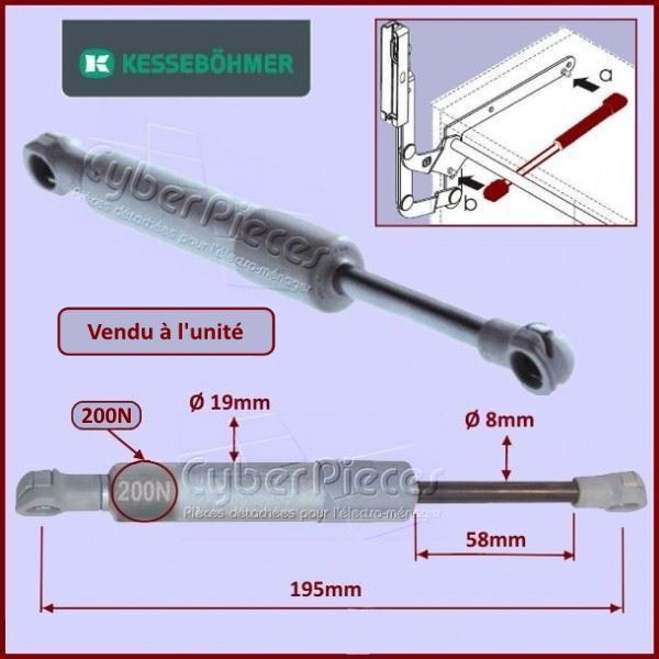  Stabilus Lift-O-Mat Vérin à gaz 350 N gris