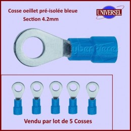 Lot de 5 Cosses oeillet pré-isolée bleue CYB-234702