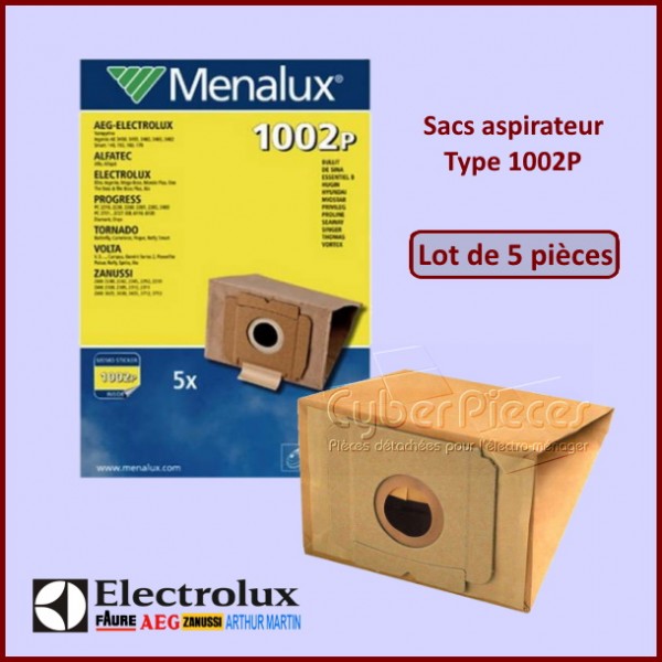 Sacs aspirateur Type 1002P (Lot de 5) CYB-017602