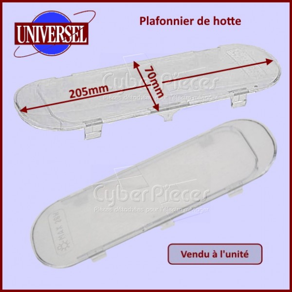 Plafonnier pour Hotte Airlux 205x70mm CYB-432313