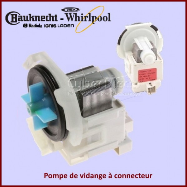 Pompe de vidange à connecteur Whirlpool 481236018558 CYB-008938