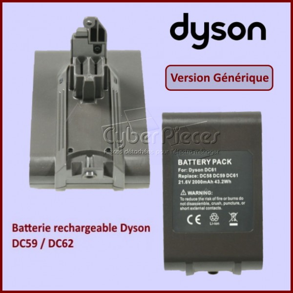 Dyson 967810-21 Batterie Li-Ion d'origine 21,6 V 2000 mAh pour aspirateur  Dyson DC58, DC59, V6