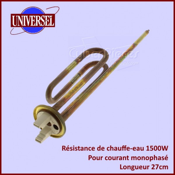 Resistance de chauffe eau 1500W Mono 27cm CYB-044851