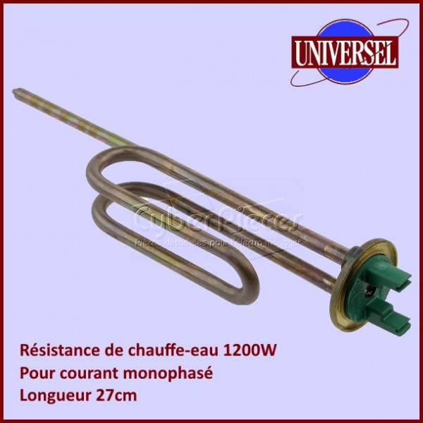 Resistance de chauffe eau 1200W Mono 27cm CYB-044981