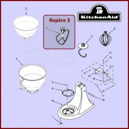 Mélangeur plat pour batteur Kitchenaid W10635687 CYB-020817