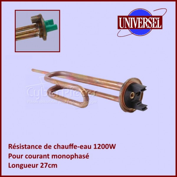 RESISTANCE CHAUFFE-EAU 1500W FILETEE 11/4 Long. 270m/m