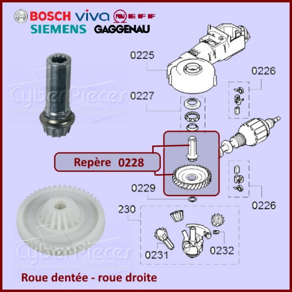 Roue dentée - roue droite 00622182 CYB-354141