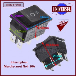 Interrupteur marche-arret Noir 10A CYB-124539