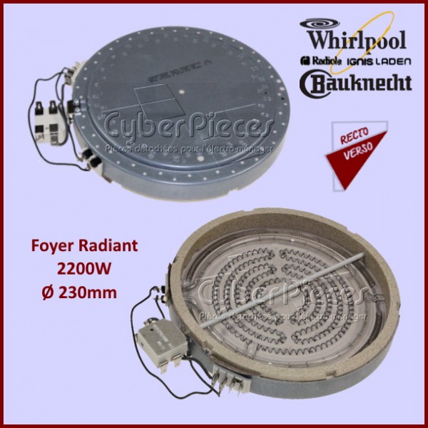 Foyer Radiant 2200w Whirlpool 481231018903 CYB-186117