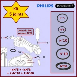 Lot de 5 Joints Perfectdraft HD3720 HD3620 HD3610 CYB-132947