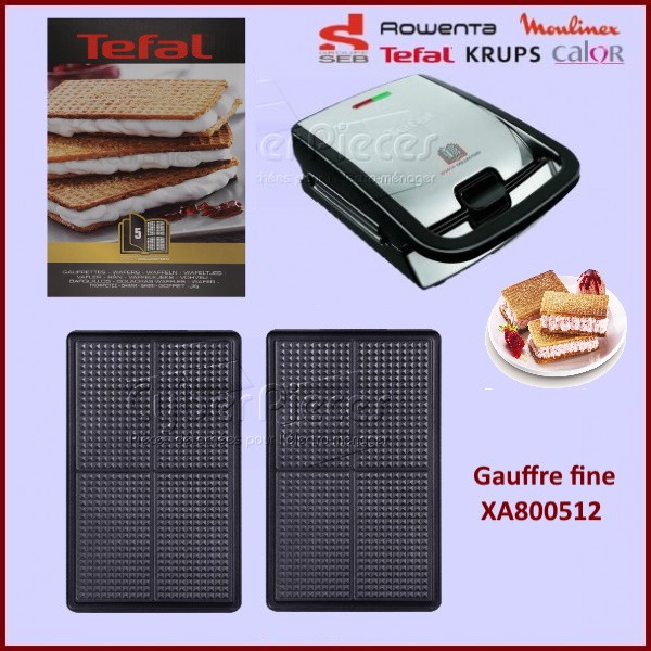 Grille mini gaufre SNACK COLLECTION XA800512 , set de 2 pc Tefal