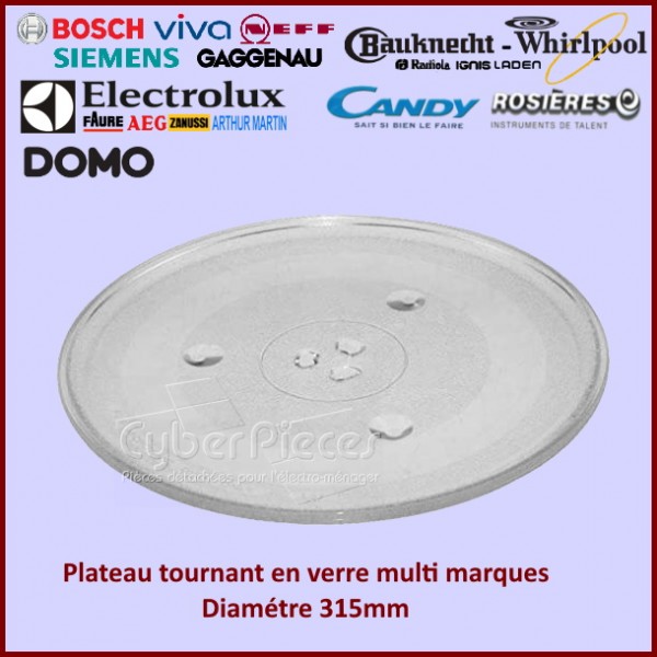 Plateau Tournant Micro Ondes Diam 31 cm pour DOMO DO2612CG82 - Pièc