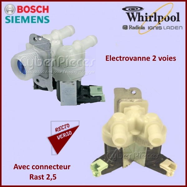 Electrovanne 2 voies Whirlpool 481228128468 CYB-184588