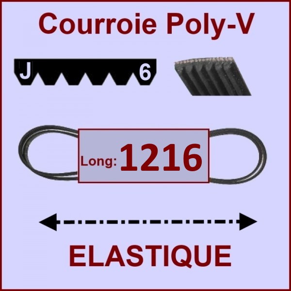 Courroie 1216J6 - EL- élastique CYB-183970