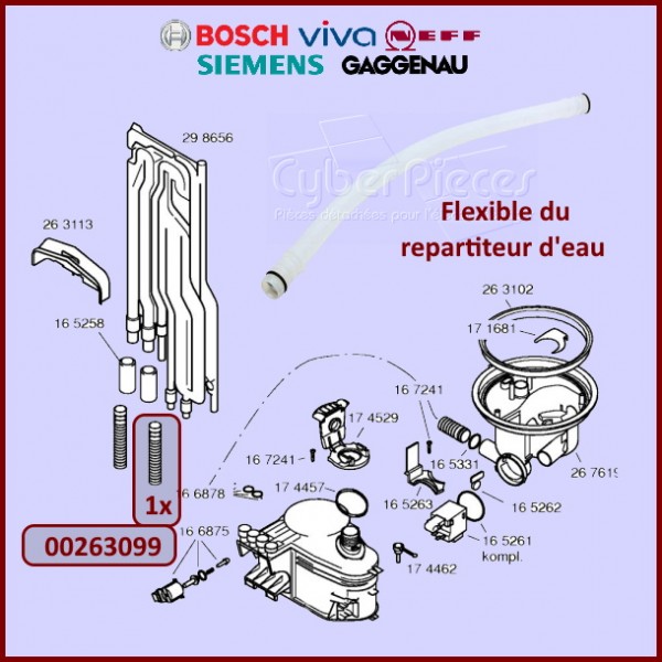 Flexible du repartiteur d'eau Bosch 00263099 CYB-248761
