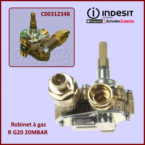 Robinet à gaz R G20 20MBAR Indesit C00312348 CYB-284530