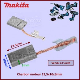 Charbon moteur 13,5x10x3mm Makita CB440 CYB-352192