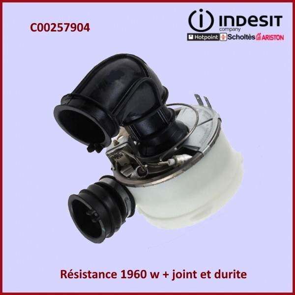 Résistance 1960 w + joint et durite Indesit C00257904 CYB-065511