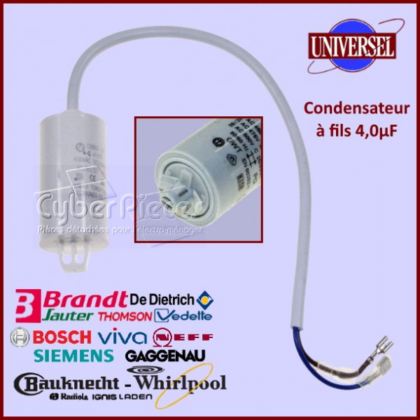 Condensateur à fils 4,0µF (4mF) 400V CYB-255462