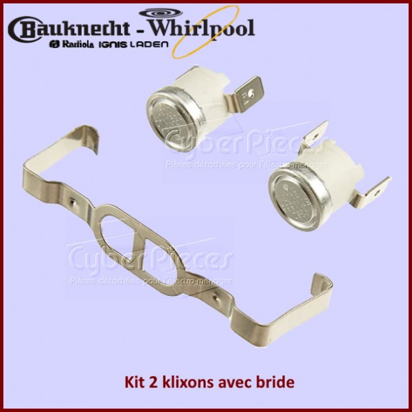Kit 2 klixons avec bride Whirlpool 481225928681