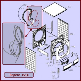 Joint de couvercle panneau arrière Electrolux 140041778014 CYB-338974