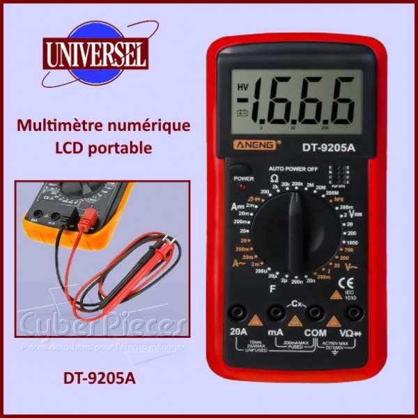 Multimètre numérique LCD DT-9205A
