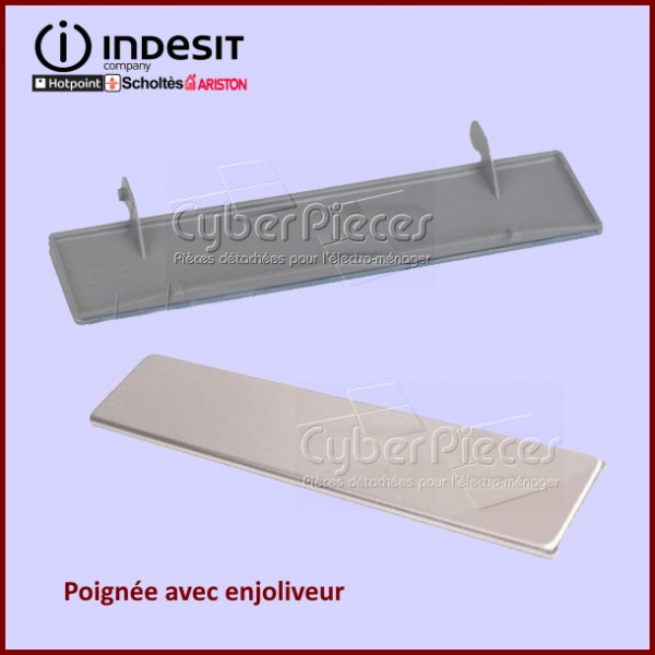 Poignée avec enjoliveur inox Indesit C00113004