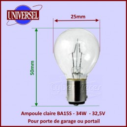 Ampoule BA15S - 34W - 32,5V Porte de garage CYB-418256