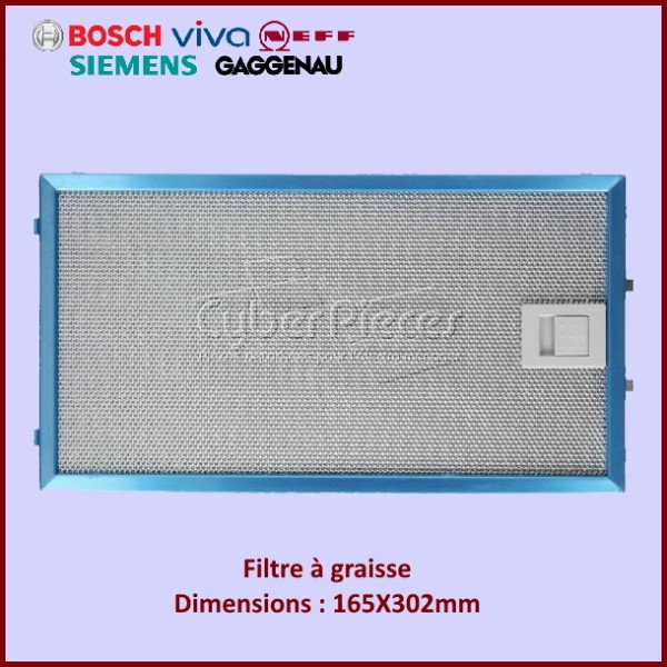 Filtre graisse 165X302mm Bosch 11004960 CYB-068178