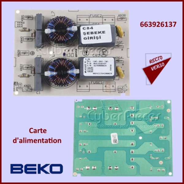 Carte d'alimentation Beko 663926137 CYB-116640