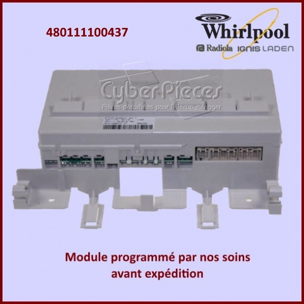 Carte électronique programmée Whirlpool 480111100437 GA-168205
