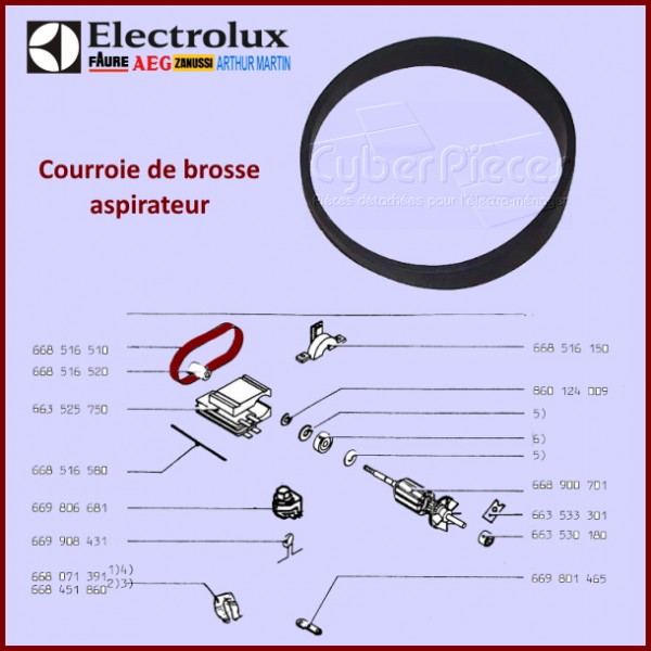 Courroie de brosse aspirateur Electrolux 8996685165103 CYB-307659