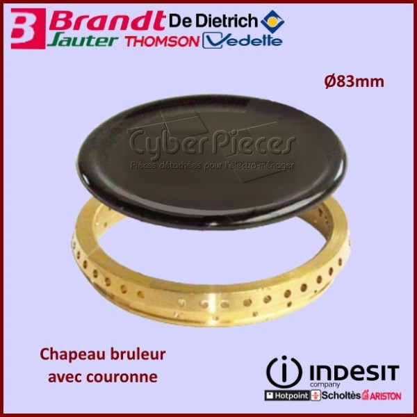 Chapeau Bruleur Avec Couronne Ø83mm CYB-043311