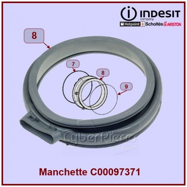 Manchette de Hublot WD Indesit C00303520 CYB-126250