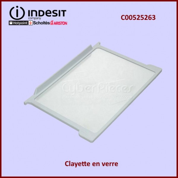 INDESIT - clayette en verre + profil pour réfrigérateur INDESIT