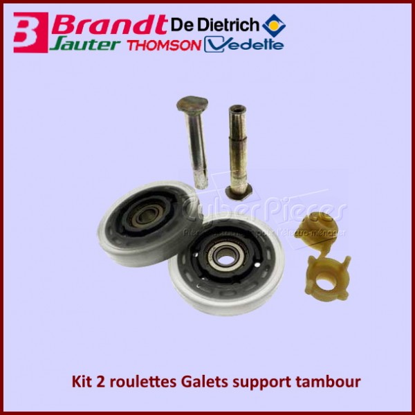 Kit 2 roulettes Galets support tambour Brandt 57X3200 CYB-229968