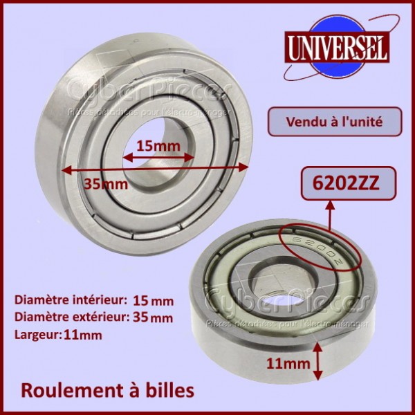 Roulement 6202ZZ - 15x35x11mm CYB-009201