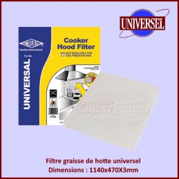 Filtre graisse de hotte universel 1140x470X3mm CYB-137850