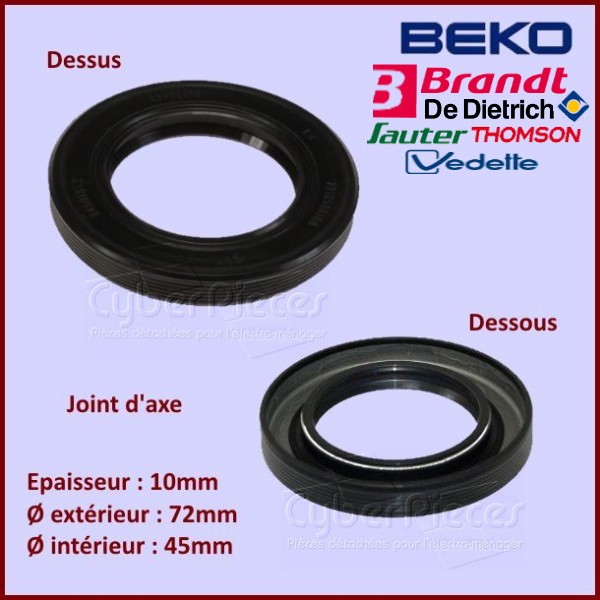 Joint d'axe 45x72x10/8mm Beko 2810580100 CYB-067195