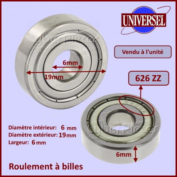 Roulement 626ZZ - 6x19x6mm CYB-009324