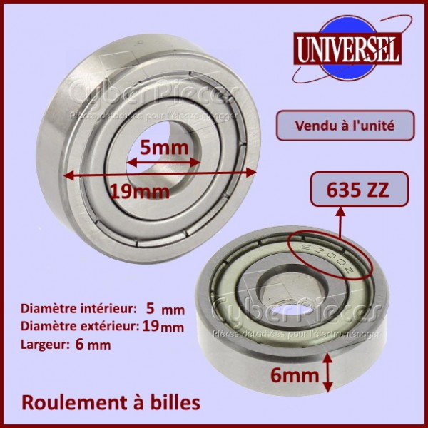 Roulement 635ZZ - 5x19x6mm CYB-035194