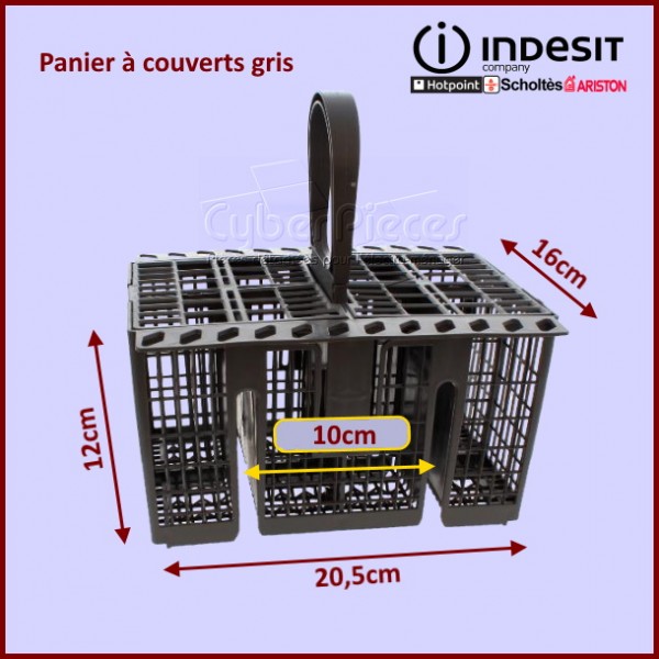 Panier central gris seul Indesit C00096055 - Pièces lave-vaisselle